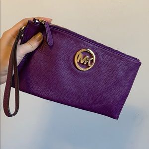 Michael Kors Purple Clutch with strap